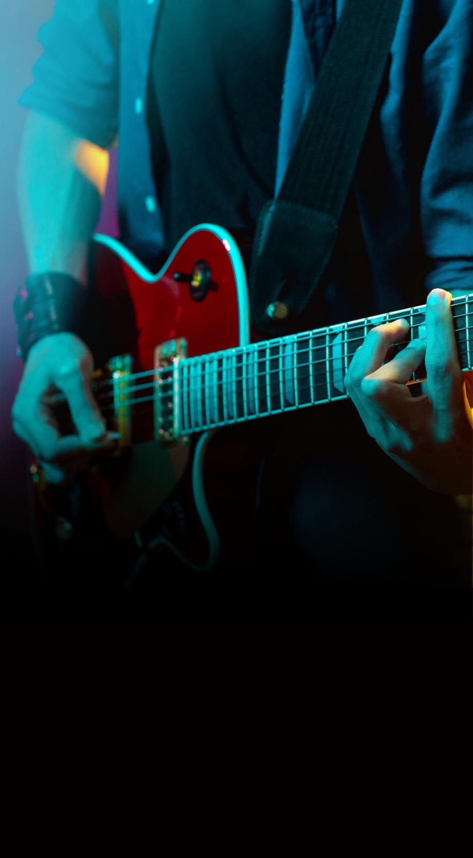 Close-up of a guitarist